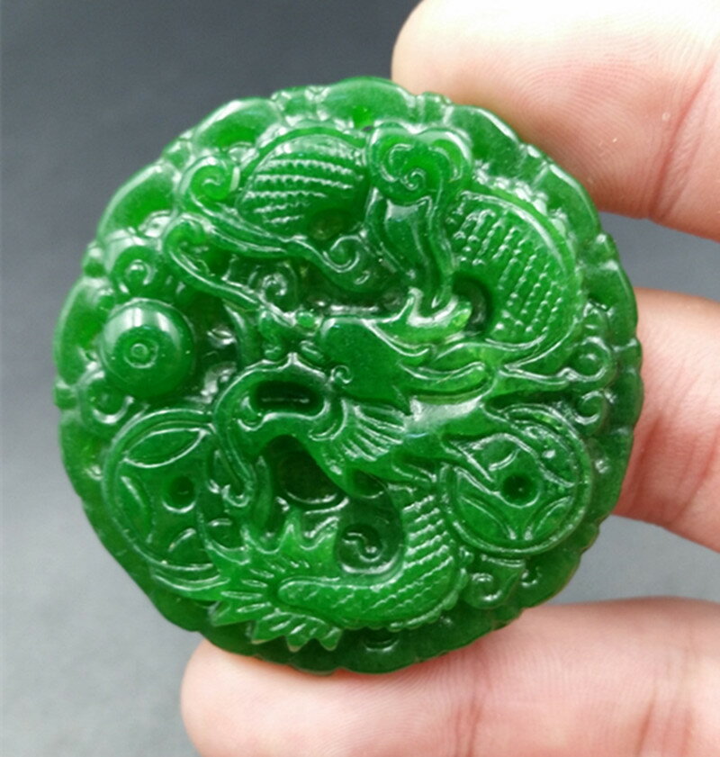 天然玉石緬甸翡翠玉生肖龍玉掛件龍戲珠吊墜金錢龍玉牌子