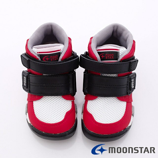 日本月星Moonstar機能童鞋矯健系列寬楦穩定彎曲鞋款21402紅黑(中小童段/中大童段) 4