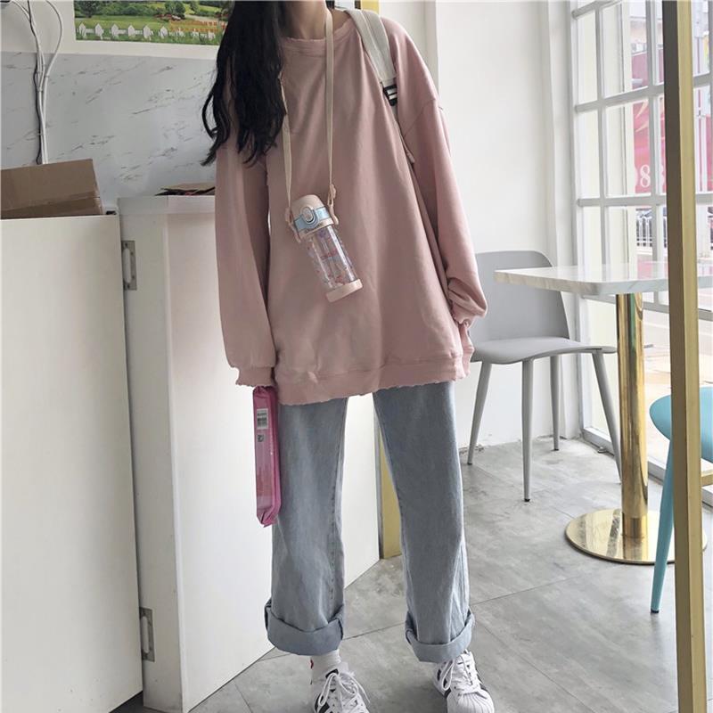 衛衣長袖T恤打底衫上衣女韓版潮慵懶風bf寬松百搭服春秋薄款新款