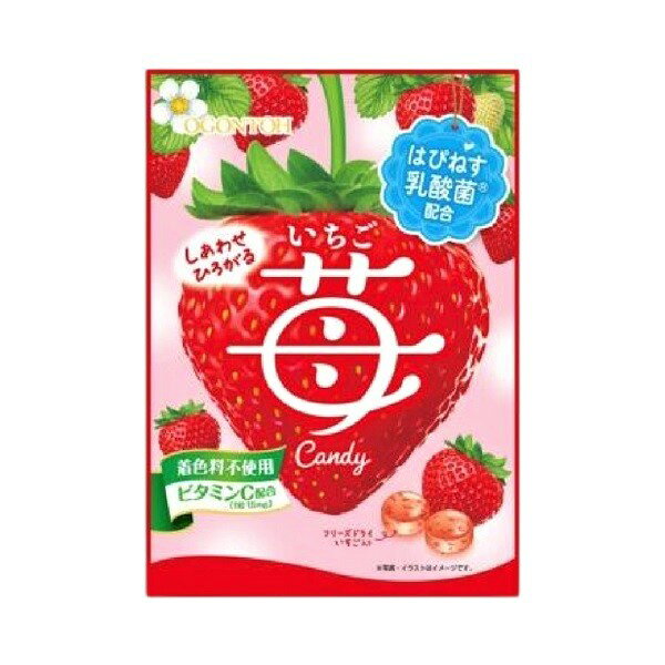 【江戶物語】 Ogontoh 黃金糖 草莓風味糖 60g 硬糖 乳酸菌糖 草莓顆粒 帶來幸福的草莓糖 日本原裝進口
