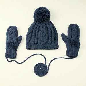 針織手套羊毛毛帽(兩件套)-毛球手工編織純色女手套6色73or16【獨家進口】【米蘭精品】