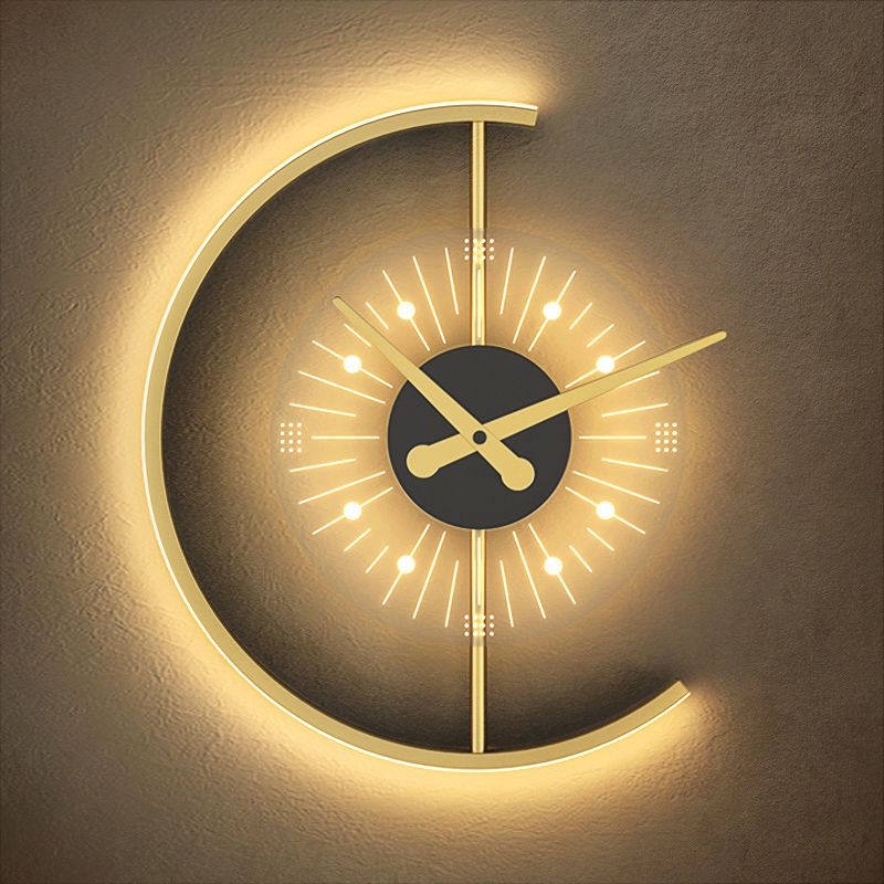 免運 公司貨 開立發票 壁燈 墻壁燈 床頭燈 鏡前燈 臥室燈 客廳燈君御網紅背景墻燈客廳壁燈輕奢新款創意時鐘壁燈臥室床頭壁燈裝飾