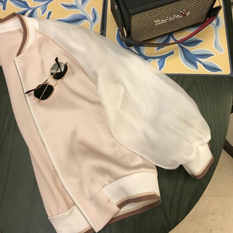 清倉撿漏~專櫃撤回尾貨大牌女裝拼色棒球服寬松防曬衣短外套女