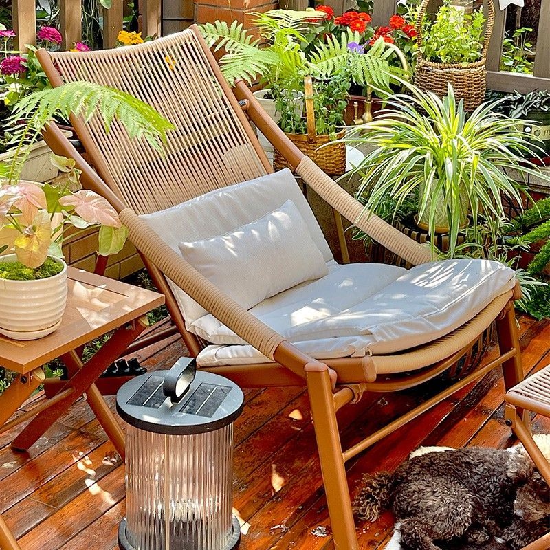 舒適可調折疊椅子陽臺休閒懶人沙發躺椅午休藤椅庭院花園戶外桌椅