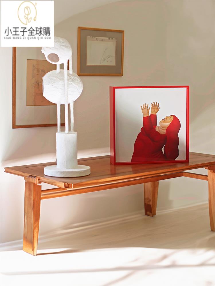 【公司貨免運速發】開發票 掛畫 軟裝 裝飾 客製掛畫藝術家中古風紅色系高級感包豪斯裝飾畫咖啡店電視柜桌面擺畫工作室掛畫 公司掛畫 裝飾 日本藝術作品