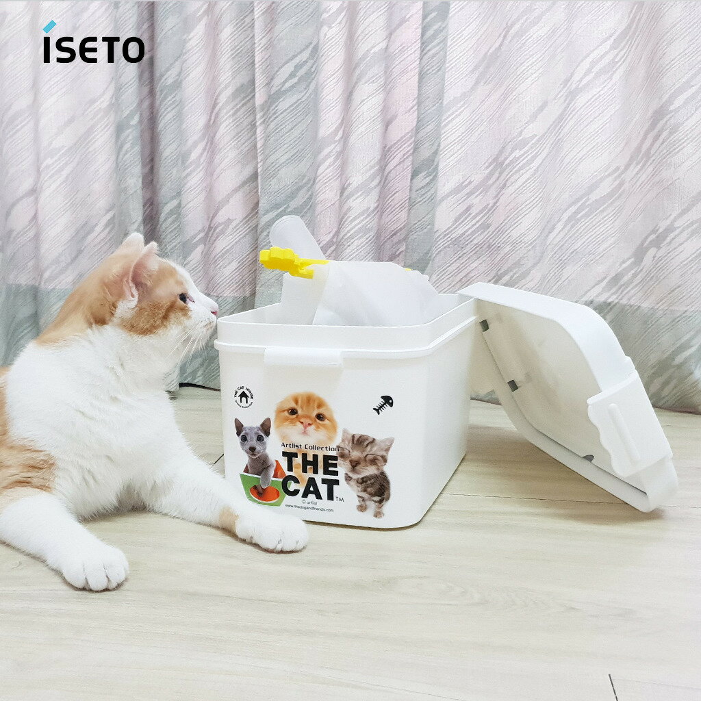 【日本ISETO】 寵物飼料零食密封收納桶-7L