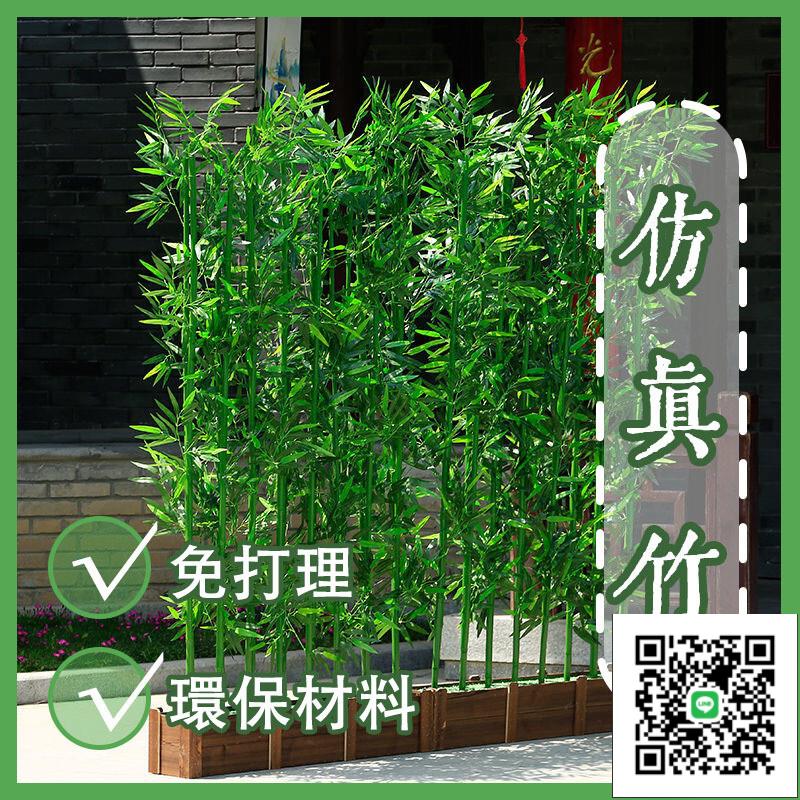 【模擬竹 宅配免運】塑膠假竹子 細水竹 竹子屏風 裝飾假竹子 隔斷屏風 造景植物牆 擋墻綠植盆栽 酒