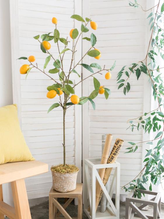 阿楹仿真綠植盆栽室內假檸檬樹帶果ins客廳落地擺件裝飾北歐植物 全館免運