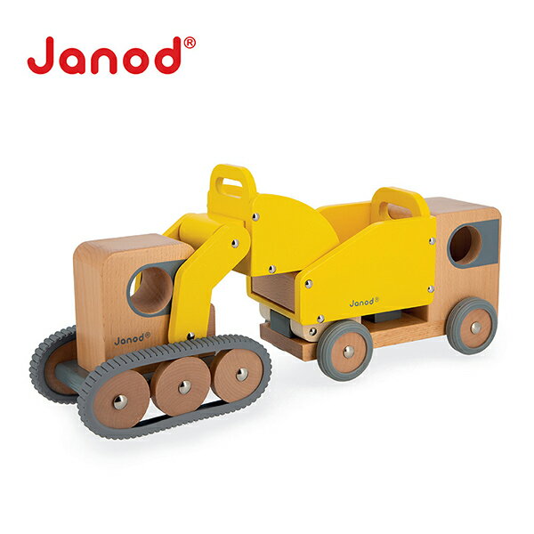 【法國Janod】城市冒險-推土機與砂石車 / 表達能力 / 情境玩具 / 法國原創設計