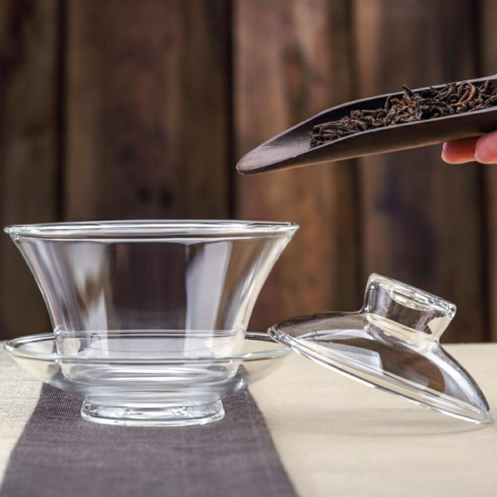 玻璃透明蓋碗功夫茶具三才杯手抓壺茶杯