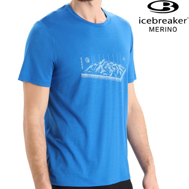 活動價 Icebreaker Tech Lite II AD150 男款 美麗諾羊毛排汗衣/圓領短袖上衣-千岩萬壑 0A56IK 580 湛藍