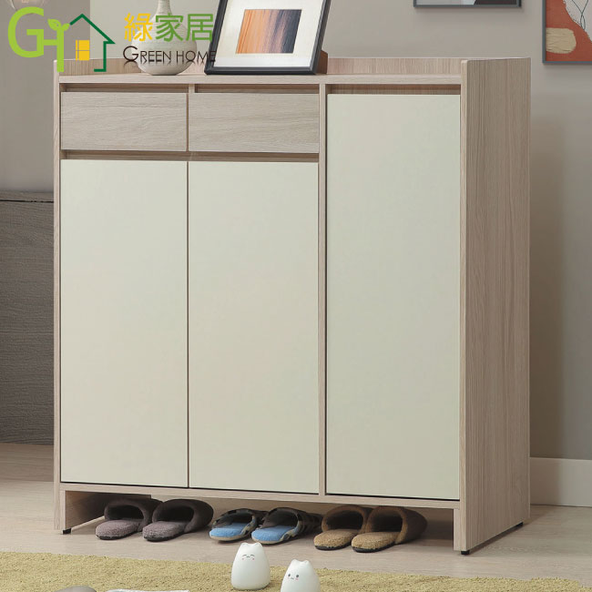 【綠家居】蕾克4尺三門二抽鞋櫃