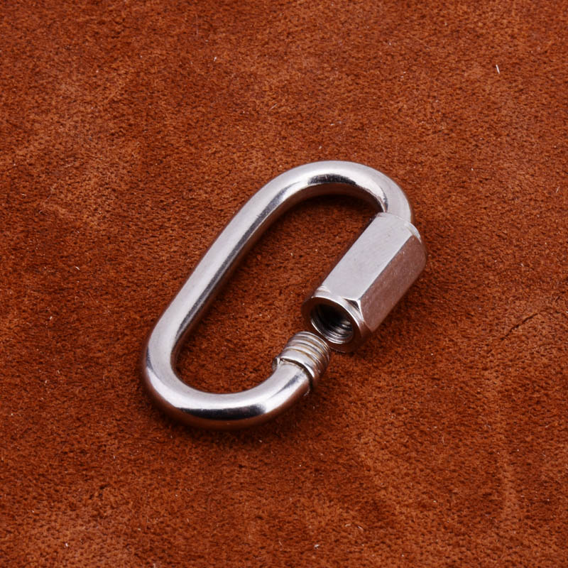 304不銹鋼彈簧扣登山扣保險扣跑道扣螺絲螺母快掛扣鏈條連接環 4