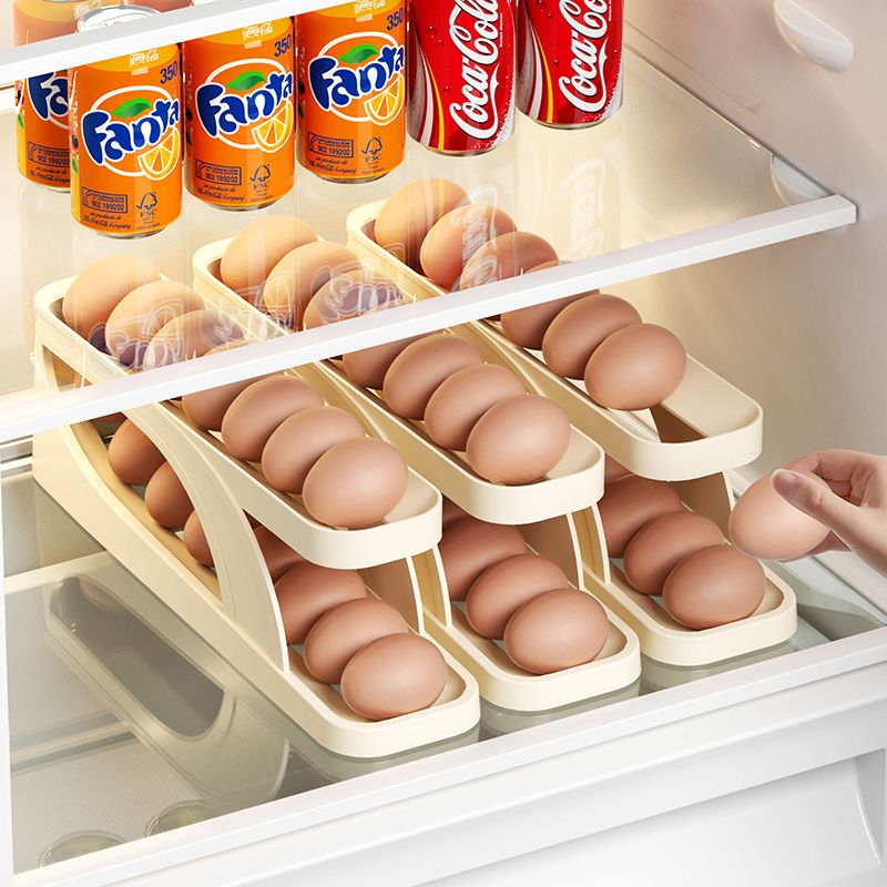 雞蛋收納盒冰箱側門專用裝雞蛋托架滾蛋收納整理神器食物儲物盒子