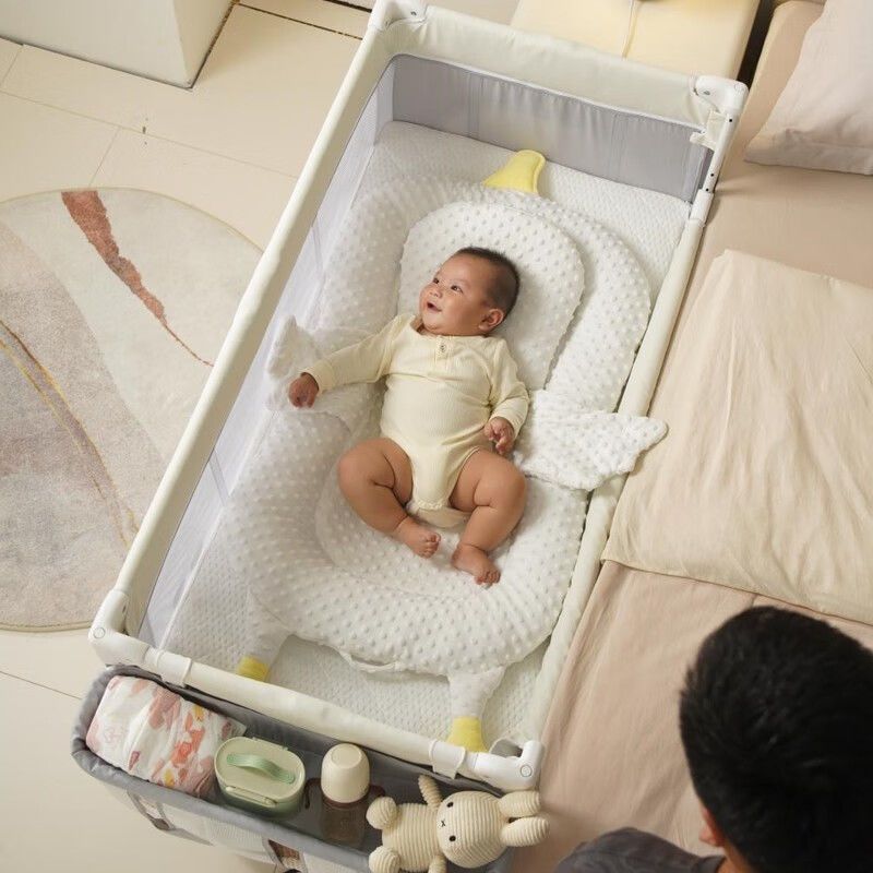 免運 可開票 超低價 coolbaby多功能嬰兒床拼接大床可移動新生兒可升降便攜式寶寶大床 快速發貨
