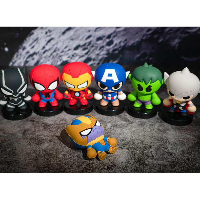 ISONA 隨身迷你鑰匙圈鑰匙扣 漫威正版8公分Q版復仇者聯盟鋼鐵人/蜘蛛人/美國隊長/綠巨人/雷神索爾模型人偶公仔玩偶 3