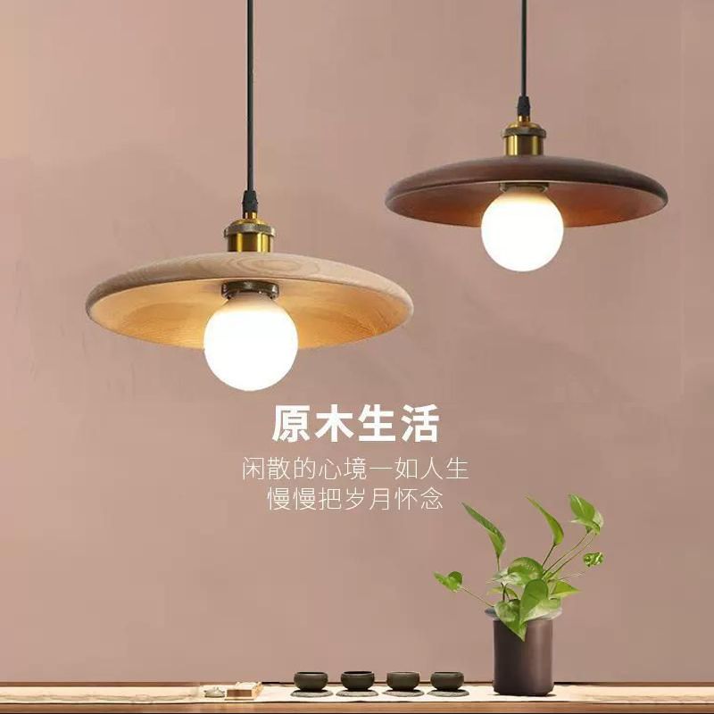 免運 單頭餐廳吊燈 個性創意日式燈具原木風餐廳床頭服裝店吊燈臥室書房吧臺茶室燈具