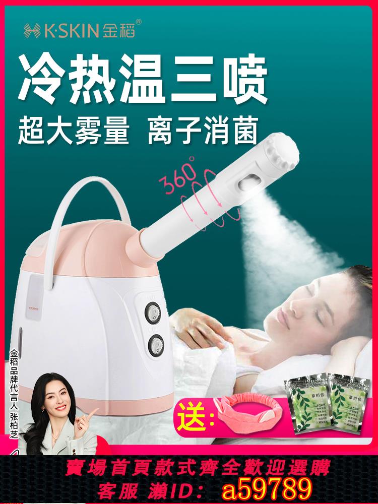 【臺灣公司 可打統編】金稻蒸臉儀冷熱雙噴美容儀噴霧機家用面部補水蒸臉器蒸臉機納米