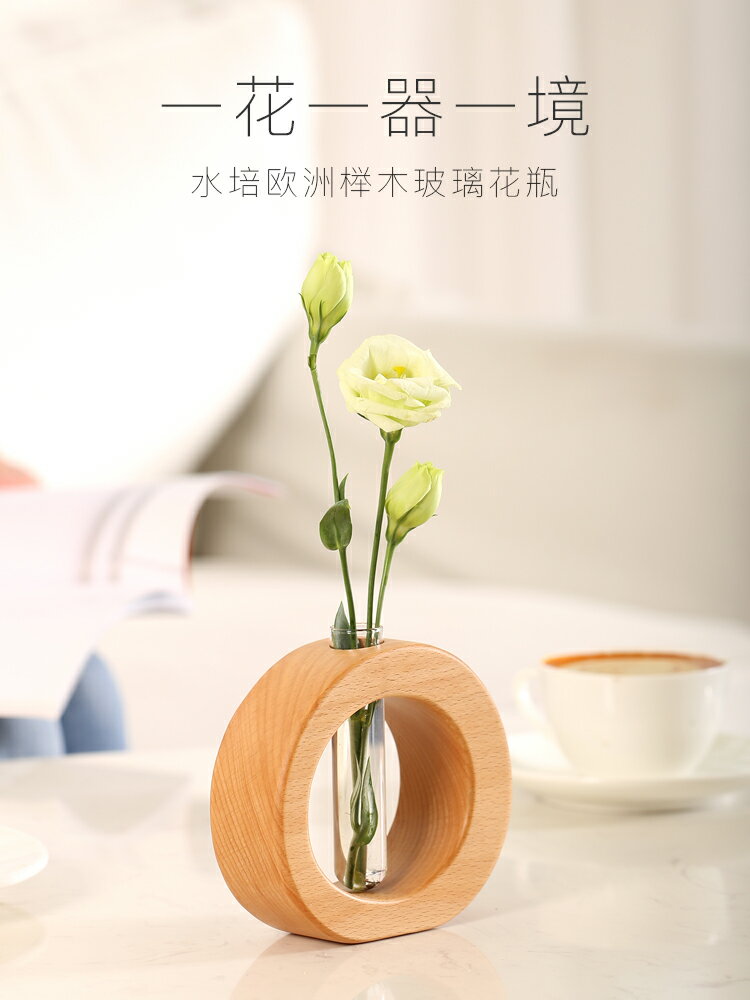試管花瓶插花細口玻璃透明水養水培綠蘿酒櫃客廳餐桌裝飾品擺件