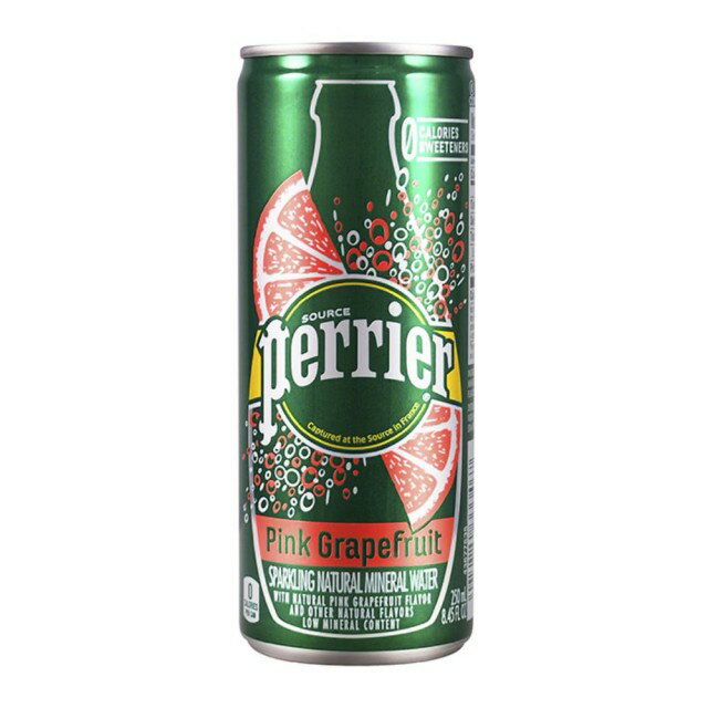 法國 沛綠雅perrier天然氣泡礦泉水(葡萄柚)250ml x 30瓶 (鋁罐) 免運費 沛綠雅 perrier 氣泡水 礦泉水