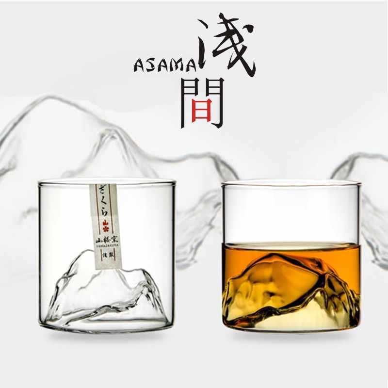 ✅小眾觀山茶杯-淺間山杯 江戶硝子富士山杯耐熱玻璃日式茶道藝術