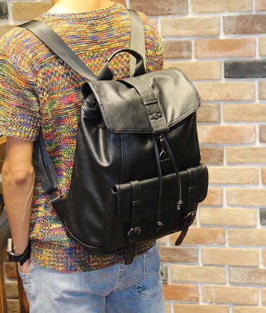 FINDSENSE Z1 韓國 時尚 潮 男 PU 休閒 旅行包 電腦包 學生包 書包 後背包 雙肩包