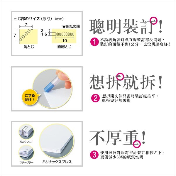 日本 KOKUYO 無針釘書機 訂書機 (美壓版) (5枚) SLN-MPH105 6