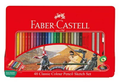 FABER-CASTELL油性色鉛筆48色/鐵盒115849