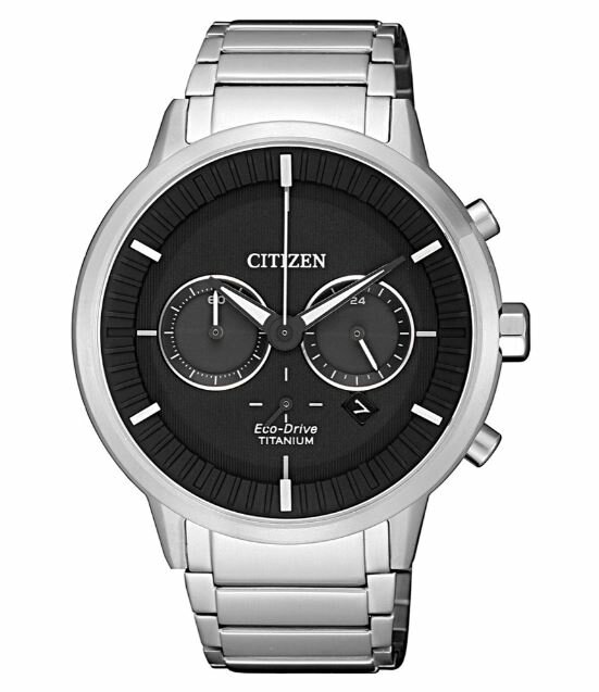 CITIZEN星辰 CA4400-88E 簡約光動能鈦金屬計時腕錶 銀+黑面 42mm