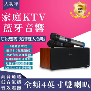 台灣現貨 唱歌的音響一體機家庭KTV藍牙無線麥克風一體米堅果話筒套裝 快速出貨