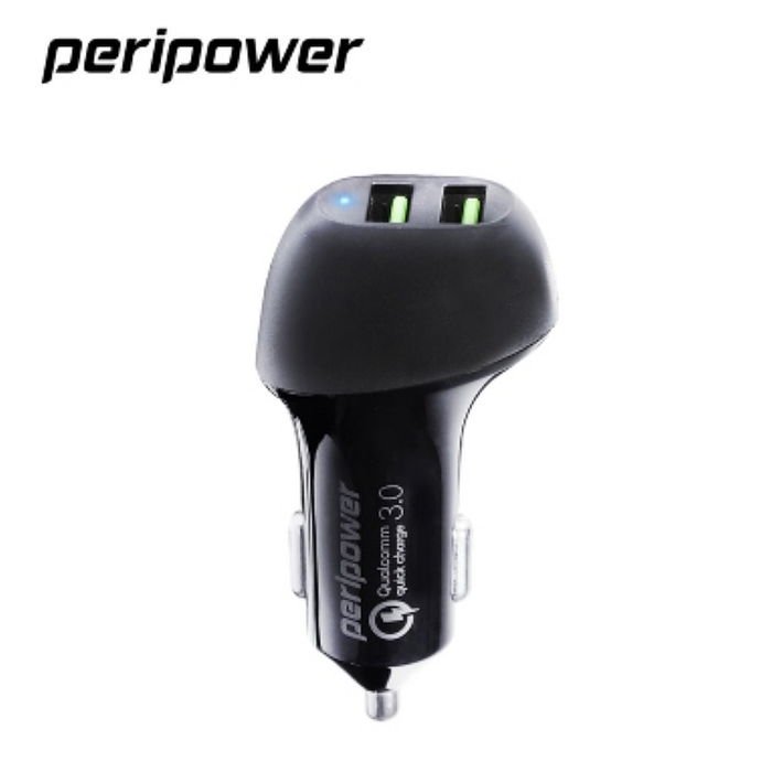 權世界@汽車用品 PeriPower QC3.0快充 雙USB插座 點煙器電源插座擴充器車充 PS-U15