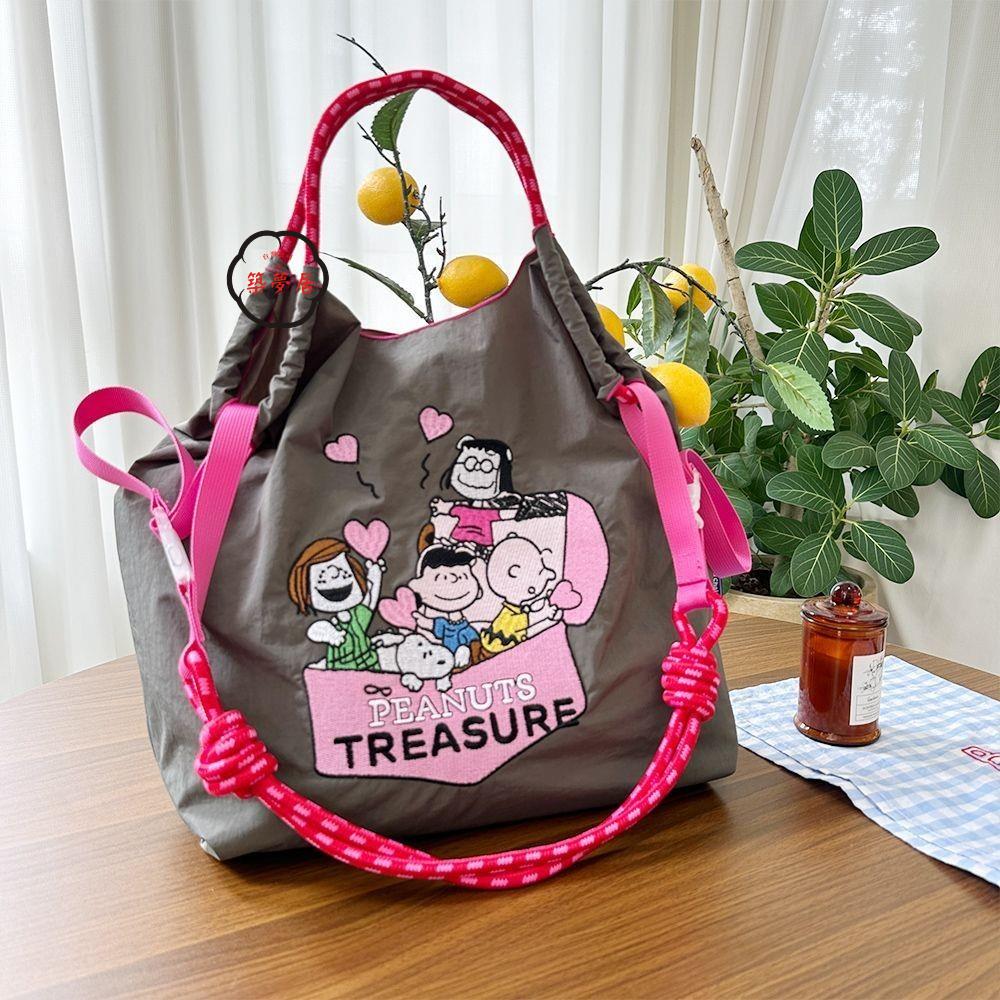 免運/附發票 購物袋 ball環保刺繡新款尼龍單肩購物袋大容量手提單肩斜挎包日系旅行包工廠現貨直銷 售後保障 全館八折 5z12