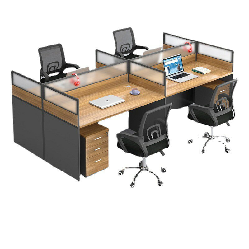 辦公家具員工電腦桌午休折疊床功能職員帶床辦公桌椅組合屏風