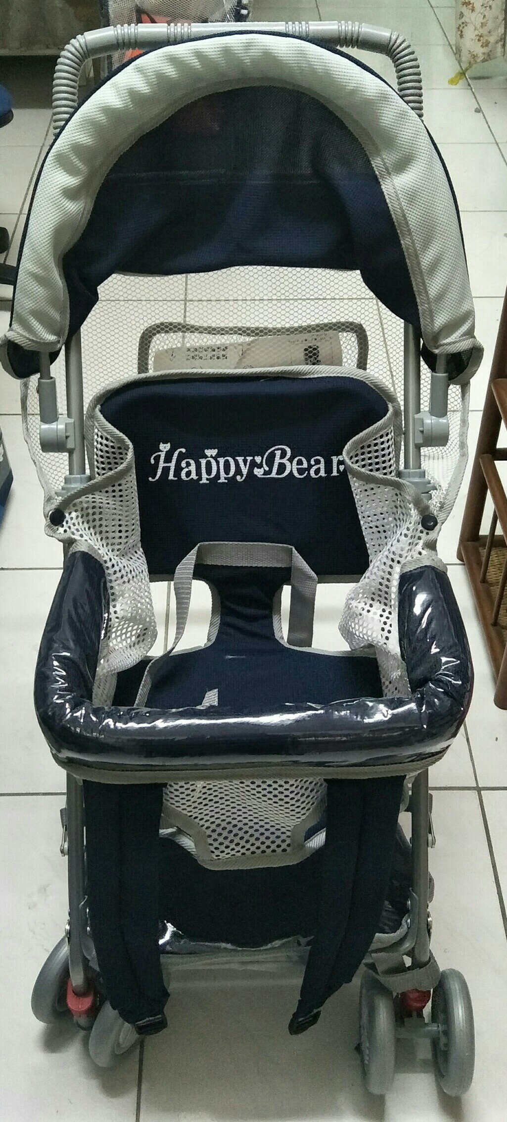 Happy Bear手推嬰幼兒車/可推式機車椅  CH-923   (深藍/酒紅/藍)