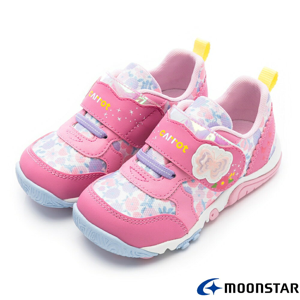 日本月星Moonstar機能童鞋-公園系列-2E運動鞋款CRC23894粉(中小童段)15~19cm