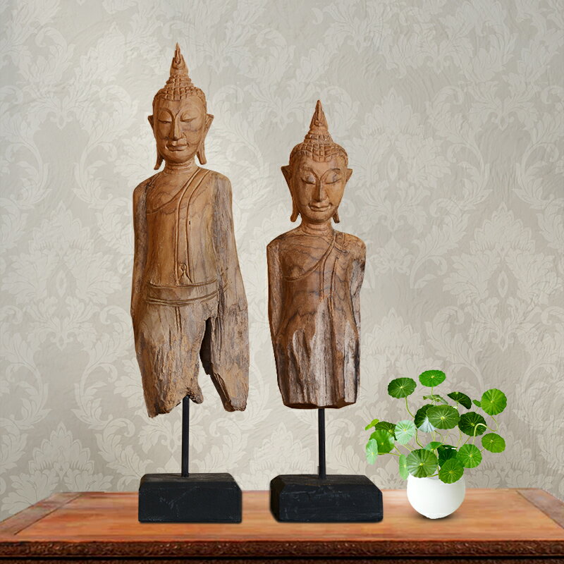 東南亞風格泰國實木佛像擺件中式書房客廳家居裝飾工藝品高檔擺設1入