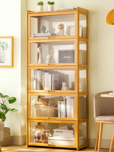 【免運】 書架置物架落地書柜子閱讀架兒童家用客廳簡易實木多層儲物收納柜