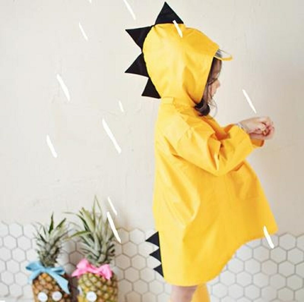 男女兒童雨衣卡通造型立體小恐龍雨衣環保透氣幼兒園防水雨衣 全館免運