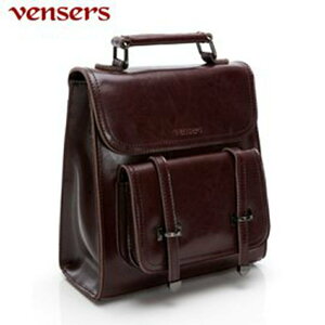 【vensers】小牛皮潮流個性包~兩用包 雙肩背包 日常外出包 上班通勤 (NL1080102咖啡)