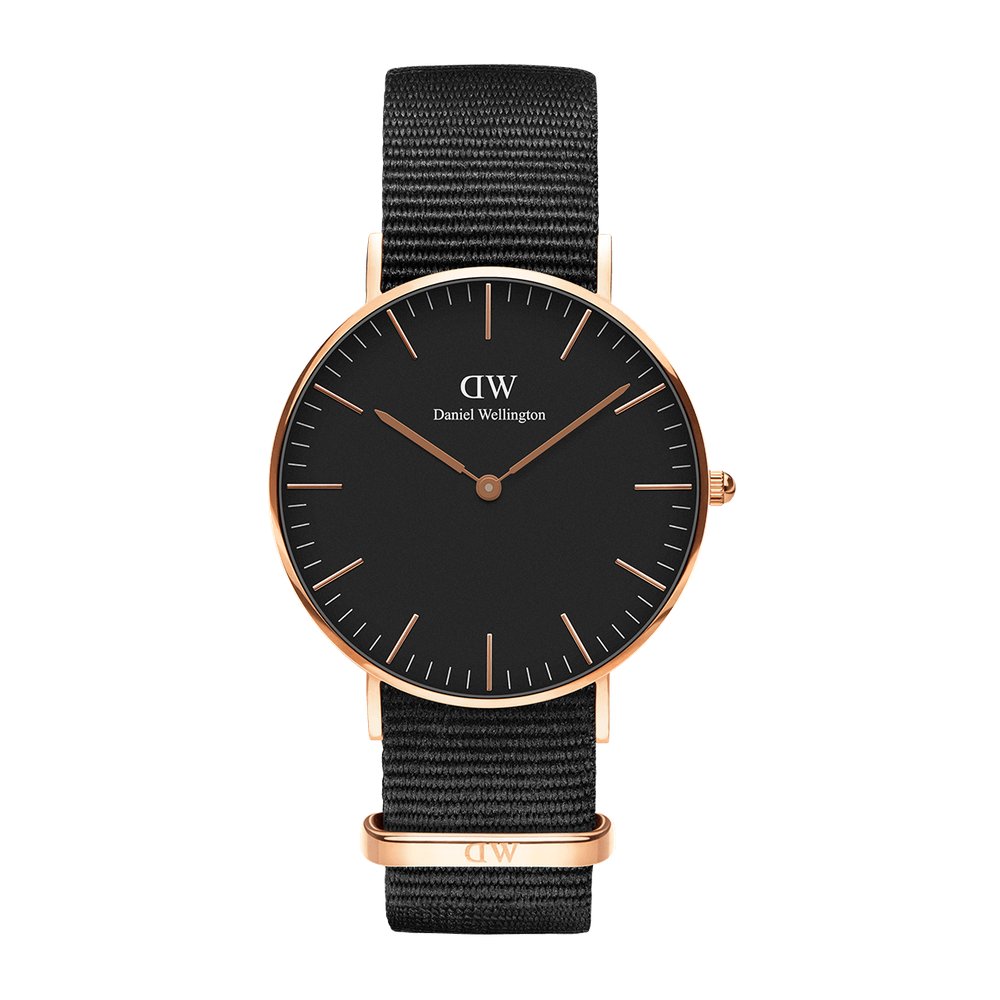 DW Daniel Wellington 精品手錶 黑/白面金框尼龍錶帶36mm/40mm (保固一年)