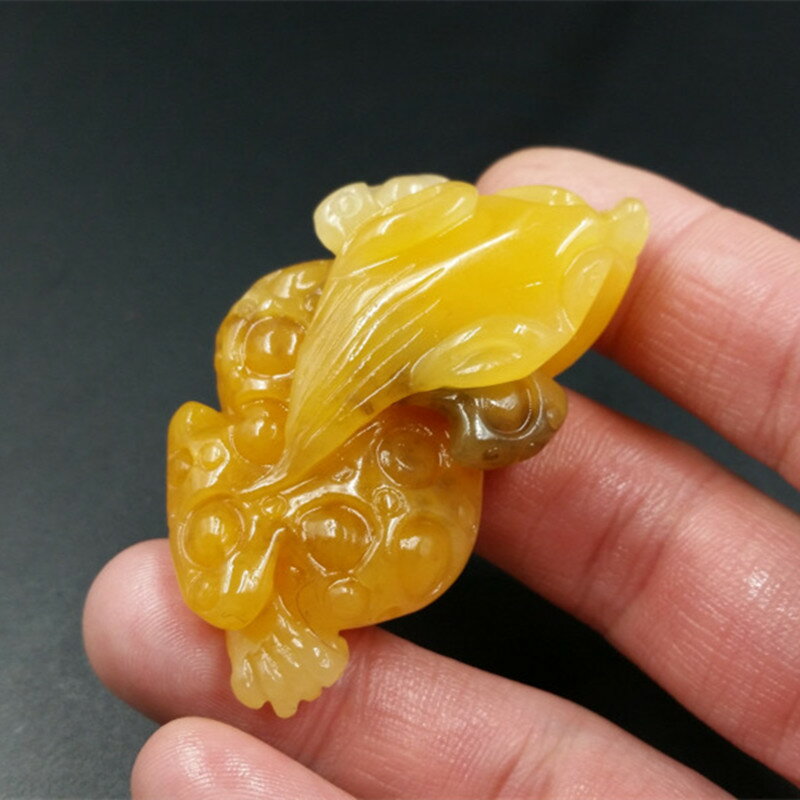 正品天然玉石a貨雲南龍陵黃龍玉金蟬玉掛件富貴纏身吊墜玉墜