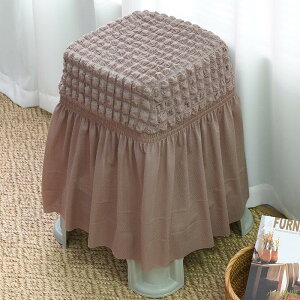 小V優購彈力板凳子套罩通用防滑一體圓形四方形鐵藝塑料餐桌椅凳子罩