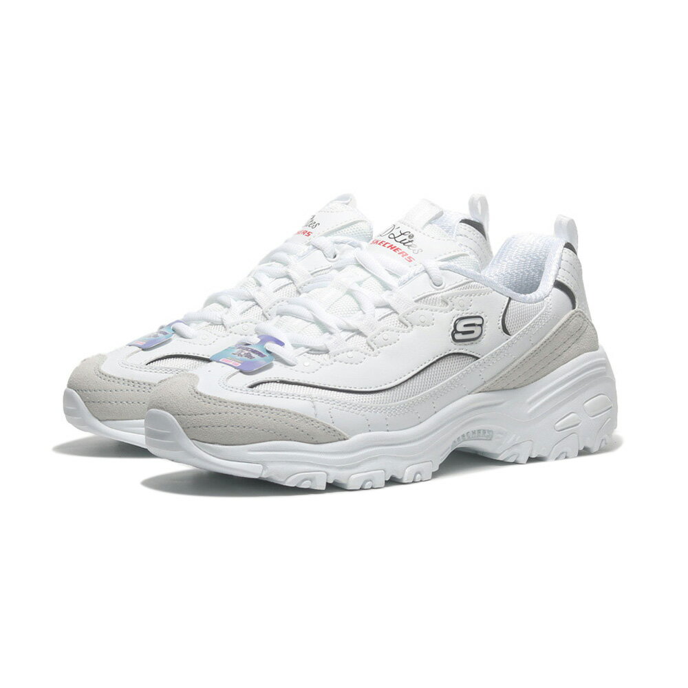 【滿千折百】SKECHERS 休閒鞋 D'LITE NEW HEAT 白黑 輕量 老爹鞋 女 150231WBK