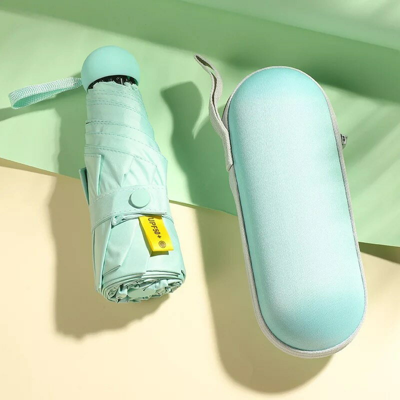 全館8折 免運 雨傘 折疊傘 防曬傘 8八骨五折傘防曬膠囊黑膠折疊太陽傘遮陽晴雨傘禮品廣告雨傘批發特惠/快速出貨