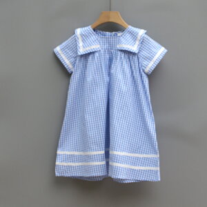 羅系列110-150夏裝 品牌童裝折扣/女童薄款純棉連衣裙子9067藍