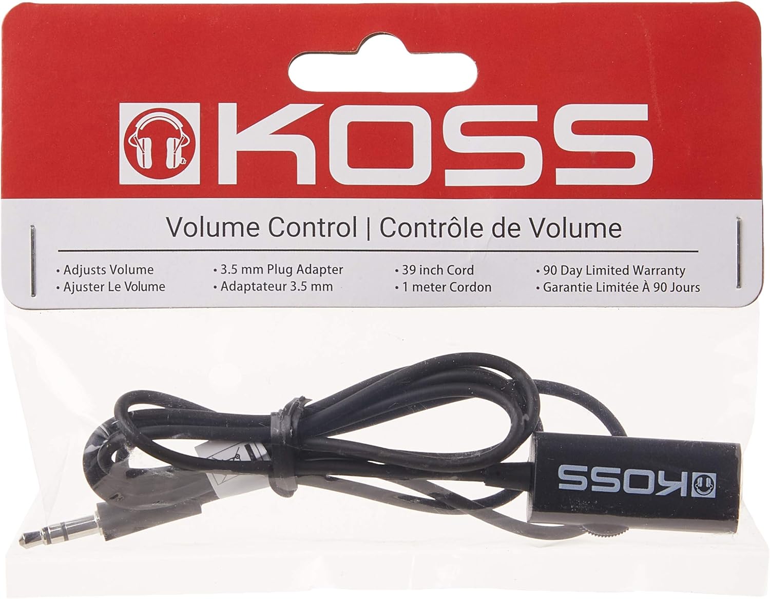 [5美國直購] Koss VC20 音量控制線 3.5mm - 1M 適 KOSS 耳機 Volume Control Cable_TB1