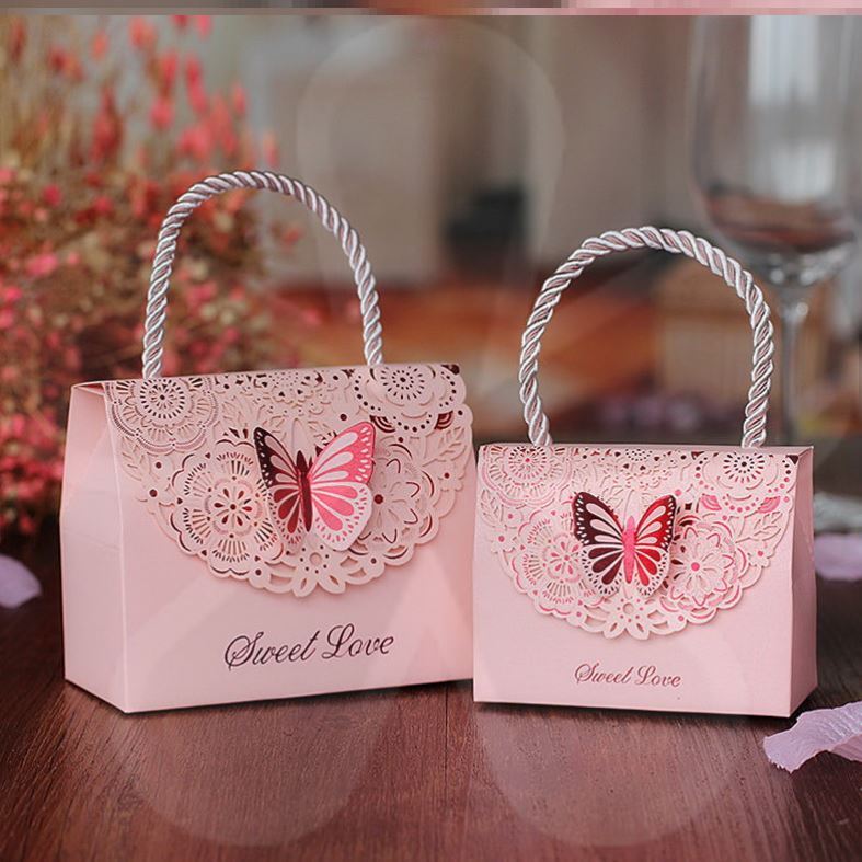 喜糖盒子免折疊歐式結婚用品創意包裝糖果盒禮盒婚禮手提喜糖袋子