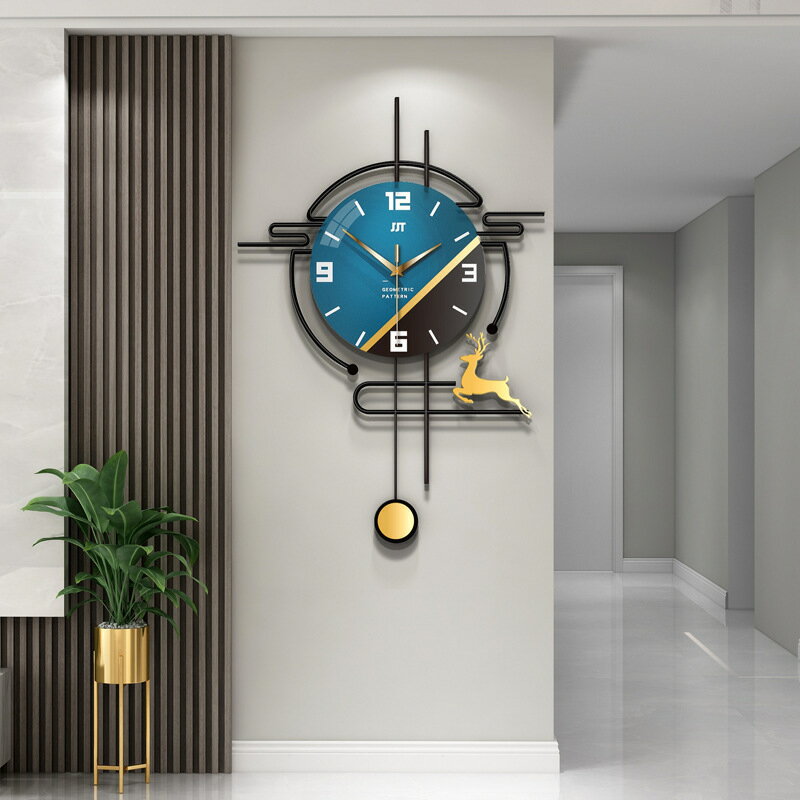 免運 掛鐘 北歐簡約藝術掛鐘客廳掛式鐘表輕奢創意裝飾靜音時鐘壁掛式掛表