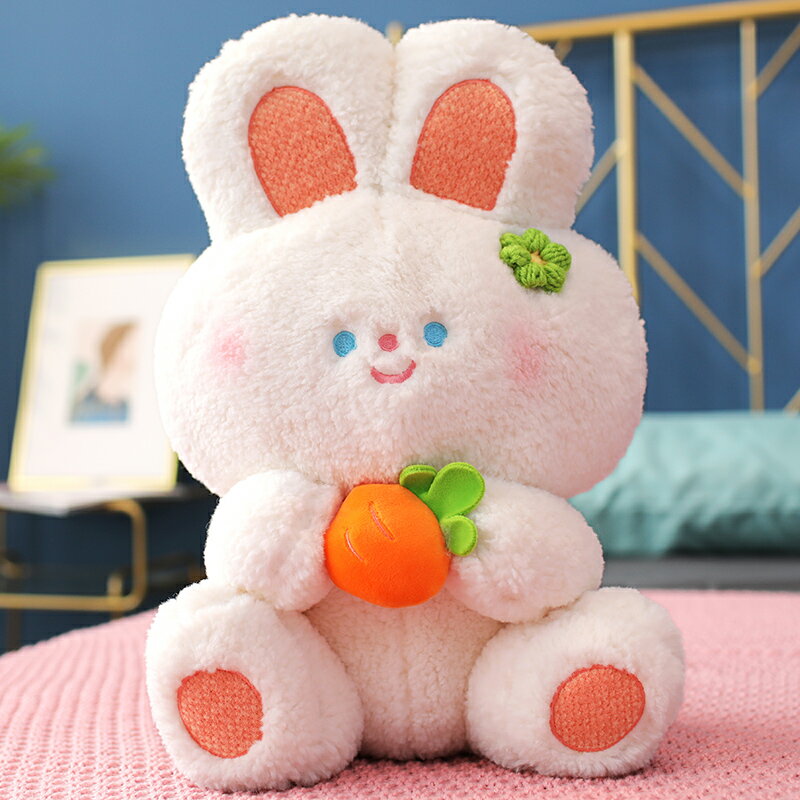 可愛餅干兔子毛絨玩具公仔兒童節禮物小白兔玩偶娃娃女孩睡覺抱枕