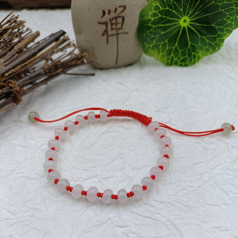 翡翠 A貨 冰算盤珠 平安 開運 桃花 手串